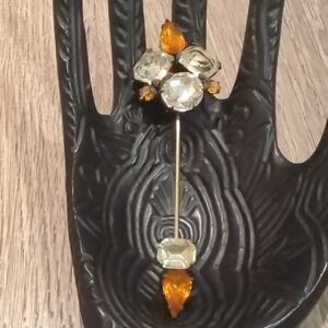 Vintage Art Deco Rhinestone Stick Pin Brooch